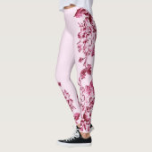 Double Hibiscus Pink on Black Leggings (Links)