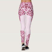 Double Hibiscus  Pink on Lt Pink  Leggings (Rückseite)