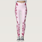 Double Hibiscus Pink on Lt Pink Leggings (Vorderseite)