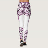 Double Hibiscus Purple  Leggings (Rückseite)