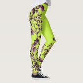 Double Hibiscus Purple on Lime Leggings (Rechts)