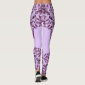 Double Hibiscus Purple on Lt Purple  Leggings (Rückseite)