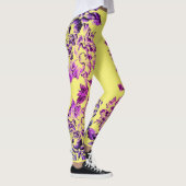 Double Hibiscus Purple on Yellow Varied Leggings (Rechts)
