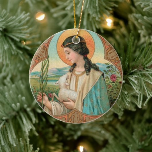Double Image St. Agnes of Rome (BK 006) Keramik Ornament (Baum)