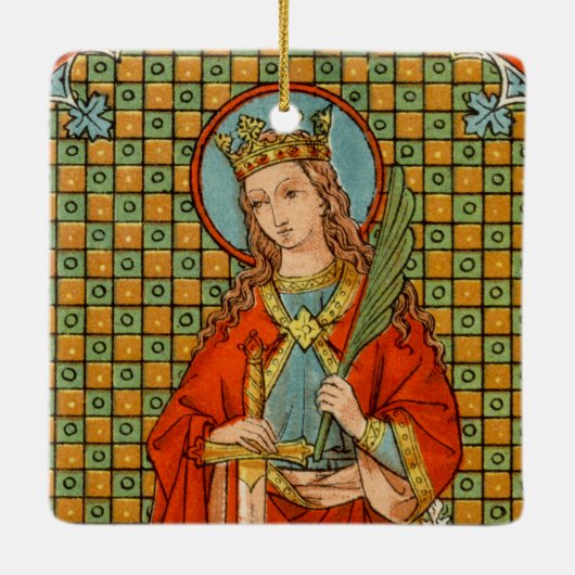 Double Image St. Barbara (JP 01) Square Keramikornament (Rückseite)