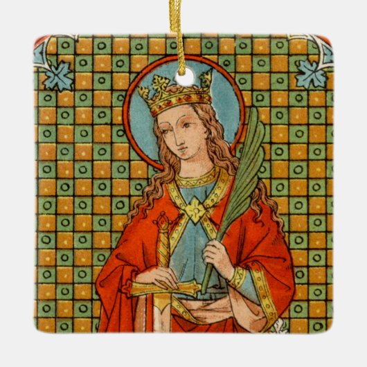 Double Image St. Barbara (JP 01) Square Keramikornament (Vorderseite)