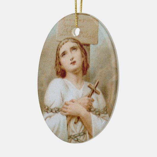 Double Image St. Joan of Arc (BF 01) Oval Keramik Ornament (Links)