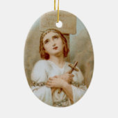 Double Image St. Joan of Arc (BF 01) Oval Keramik Ornament (Hinten)