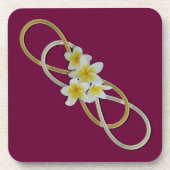 Double Infinity BiColor Frangipani Getränkeuntersetzer (Vorderseite)