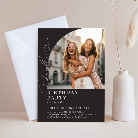 Double Joint Dual 30th Milestone Birthday Party Einladung