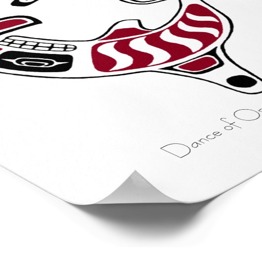 Double Killer Whale Tsimpsian Art Poster (Ecke)