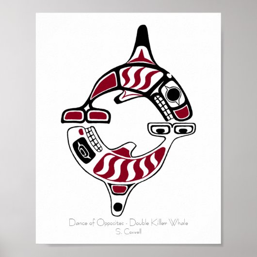 Double Killer Whale Tsimpsian Art Poster (Vorne)