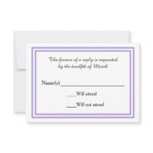 Double Lavendel Trim - RSVP-Karte
