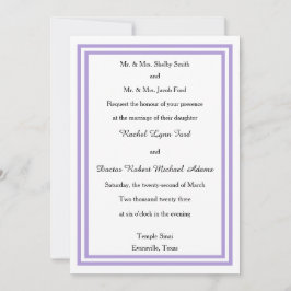 Double Lavender Trim - 12x18Wedding Einladung