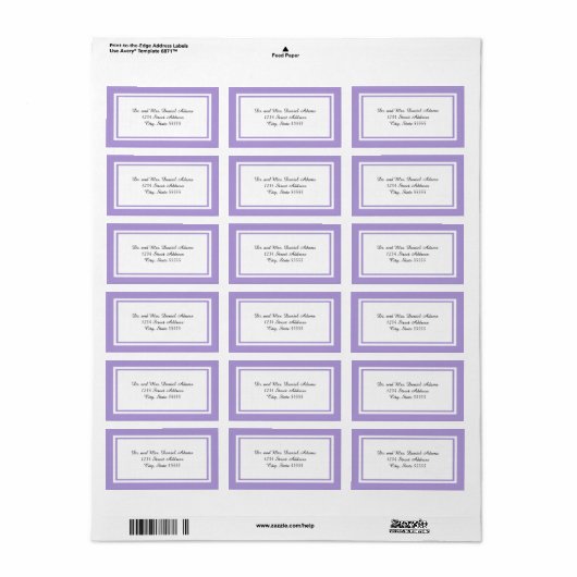 Double Lavender Trim - Address Label Adressaufkleber (Vorne)