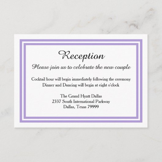 Double Lavender Trim - Empfang Invision Begleitkarte (Vorderseite)