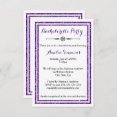 Double Lila Trim - 3x5 Bachelorette Einladung (Vorne/Hinten)