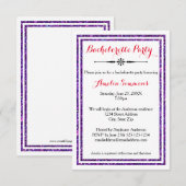Double Lila Trim - 3x5 Bachelorette Einladung (Vorne/Hinten)