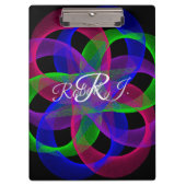 Double Loop Mesh Geometric Clipboard Klemmbrett (Vorderseite)