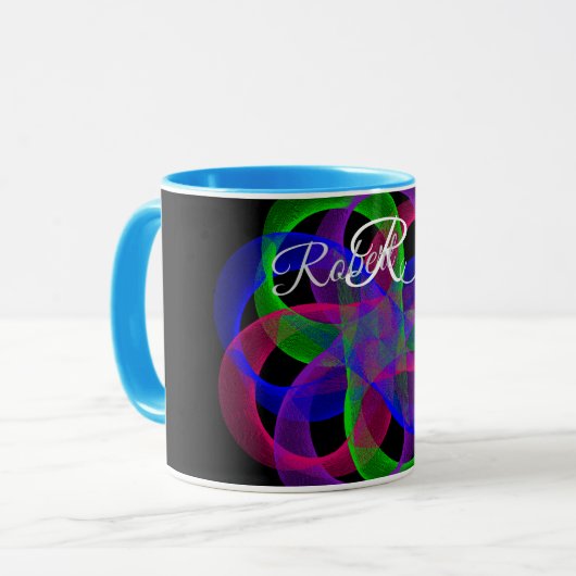 Double Loop Mesh Geometric Coffee Mug Tasse (Vorderseite Links)