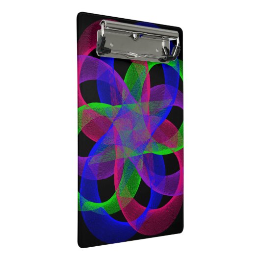 Double Loop Mesh Geometric Mini Clipboard Klemmbrett (Schrägansicht)