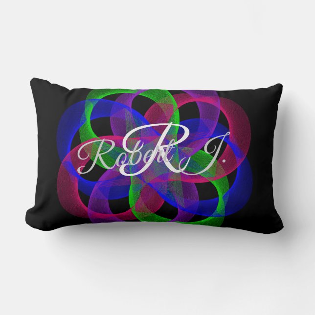 Double Loop Mesh Geometric Throw Pillow Lendenkissen (Vorderseite)