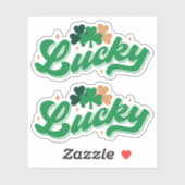 Double Lucky St. Patrick's Day Cut Vinyl Sticker (Blatt)