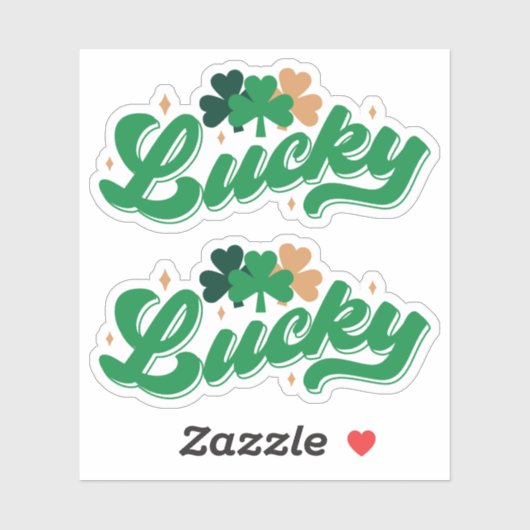 Double Lucky St. Patrick's Day Cut Vinyl Sticker (Blatt)