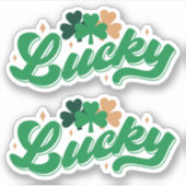 Double Lucky St. Patrick's Day Cut Vinyl Sticker (Vorderseite)