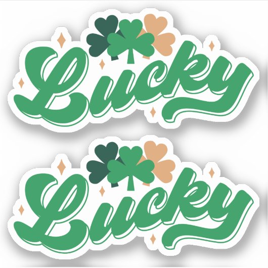 Double Lucky St. Patrick's Day Cut Vinyl Sticker (Vorderseite)