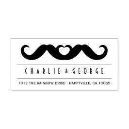 Double Mustache Liebe Gay Wedding Self Inking Brie Permastempel