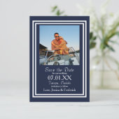 Double Navy - 3x5 Save the Date (Stehend Vorderseite)