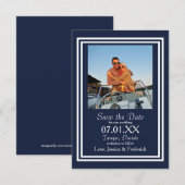 Double Navy - 3x5 Save the Date (Vorne/Hinten)