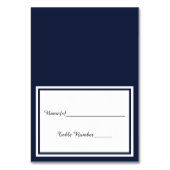 Double Navy Trim - Escort Card Tischnummer (Vorderseite)
