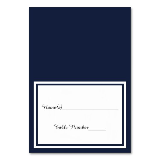 Double Navy Trim - Escort Card Tischnummer (Vorderseite)