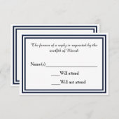 Double Navy Trim - RSVP-Karte RSVP Karte (Vorne/Hinten)