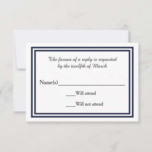 Double Navy Trim - RSVP-Karte RSVP Karte (Vorderseite)