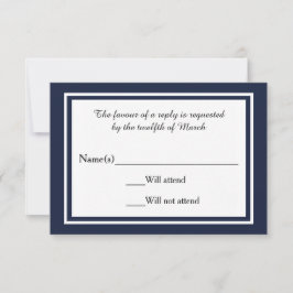 Double Navy Trim - RSVP-Karte RSVP Karte