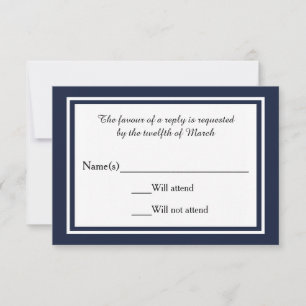 Double Navy Trim - RSVP-Karte RSVP Karte