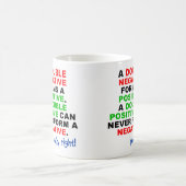 Double Negative Positive Funny Mug oder Travel Mug Kaffeetasse (Mittel)