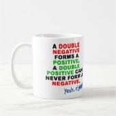 Double Negative Positive Funny Mug oder Travel Mug Kaffeetasse (Links)