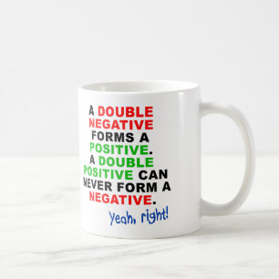 Double Negative Positive Funny Mug oder Travel Mug Kaffeetasse