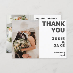 Double photo modern thank you card einladung