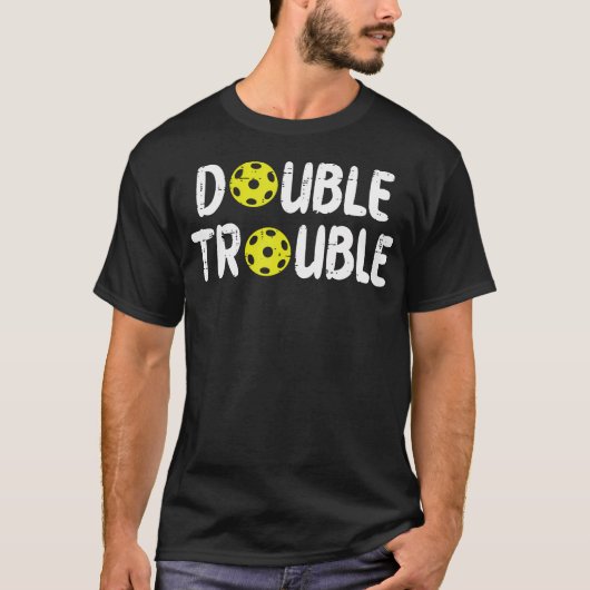 Double Pickleball Trouble Pickle Ball Matching Men T-Shirt (Vorderseite)