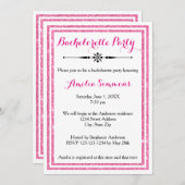 Double Pink Trim - Junggeselinnen-Abschied Einladu Einladung (Vorne/Hinten)