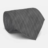 Double Pinstriped | Dk. Gray Krawatte (Gerollt)