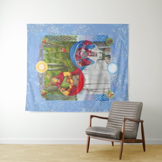 Double Portrait of the Holly King and Oak King Wandteppich (Beispiel (Horizontal))