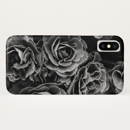 Double Primula-Blume, Schwarz und Weiß Case-Mate iPhone Hülle (Rückseite (Horizontal))