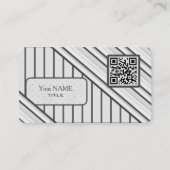 Double QR Code Retro Grau Visitenkarte (Vorderseite)