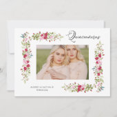 Double Quinceañera Spanische Whimsiktypografie Einladung (Vorderseite)